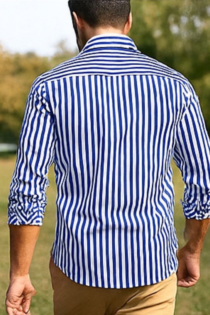 William Elegantes Gestreiftes Hemd - Blau