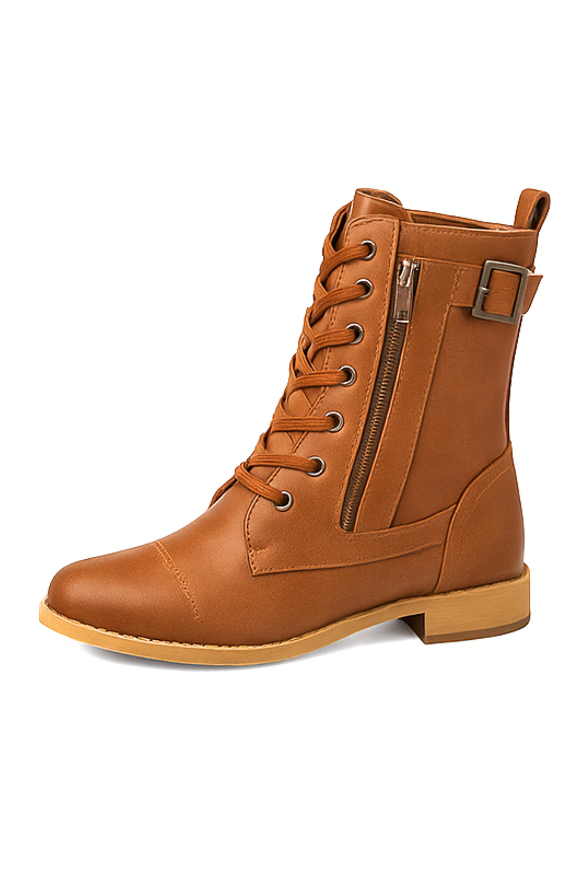 Miya Lederstiefel mit Reißverschluss - Braun