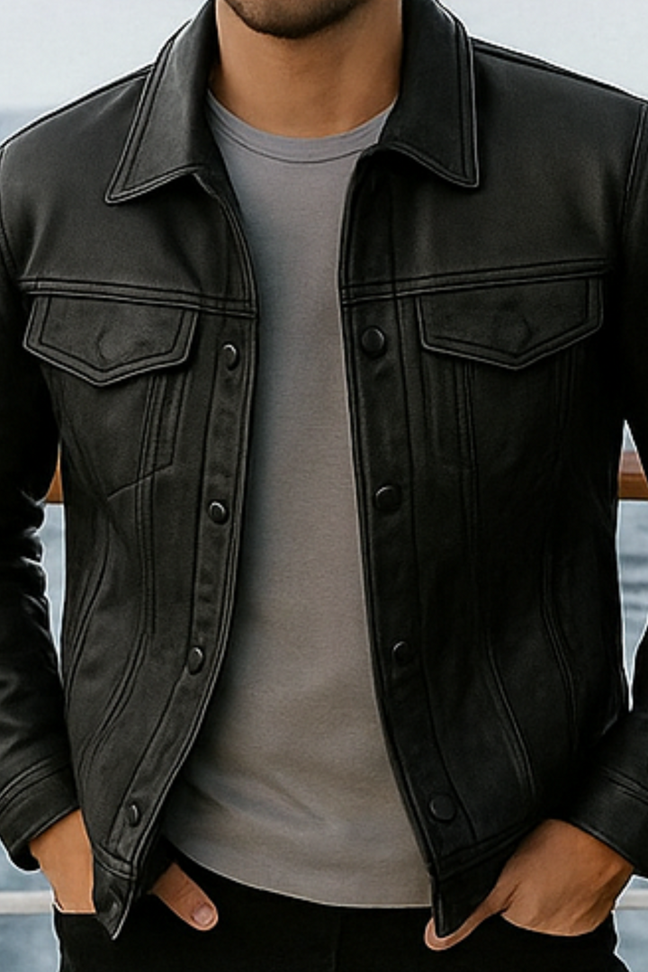 Robin Rider Lederjacke - Dunkelgrau