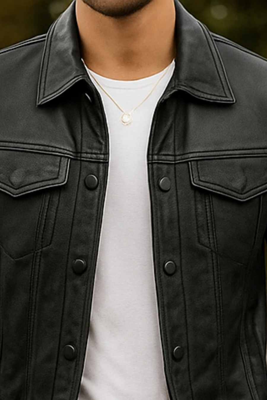 Robin Rider Leather Jacket Dunkelgrau