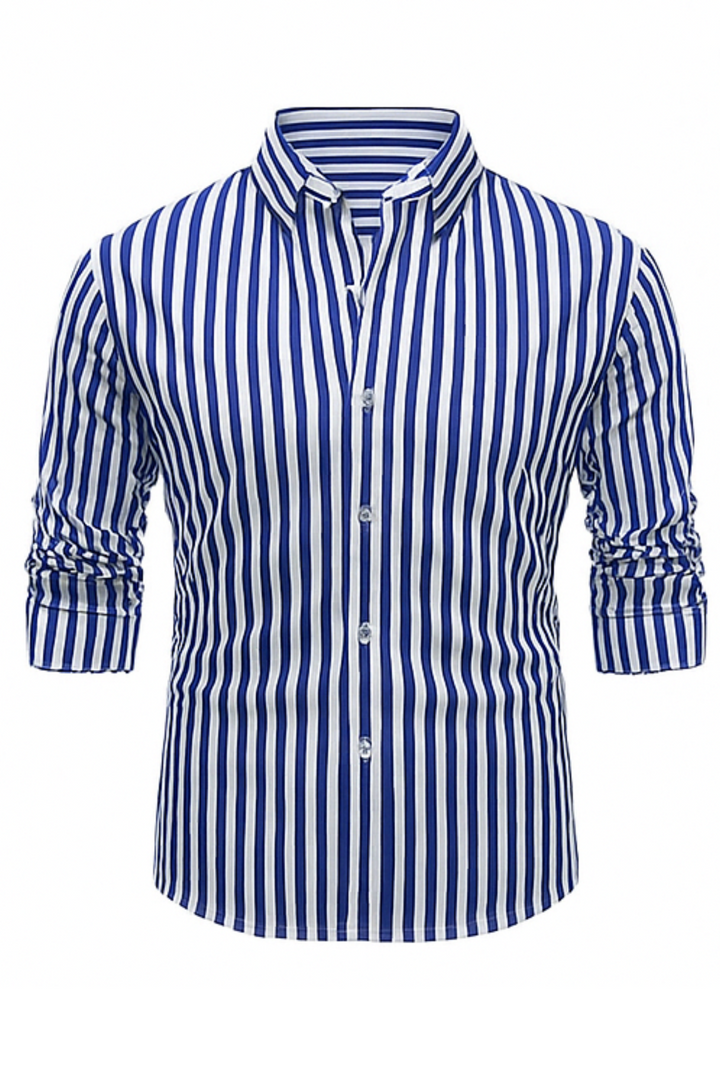 William Elegantes Gestreiftes Hemd - Blau