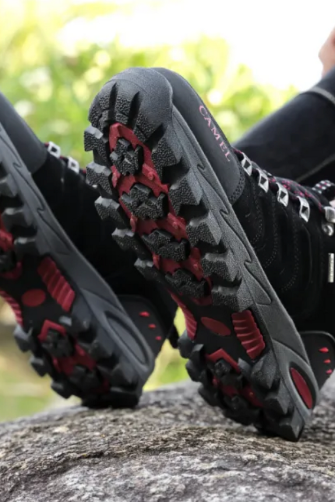 Amelio Innovative Wanderschuhe - Schwarz Rot