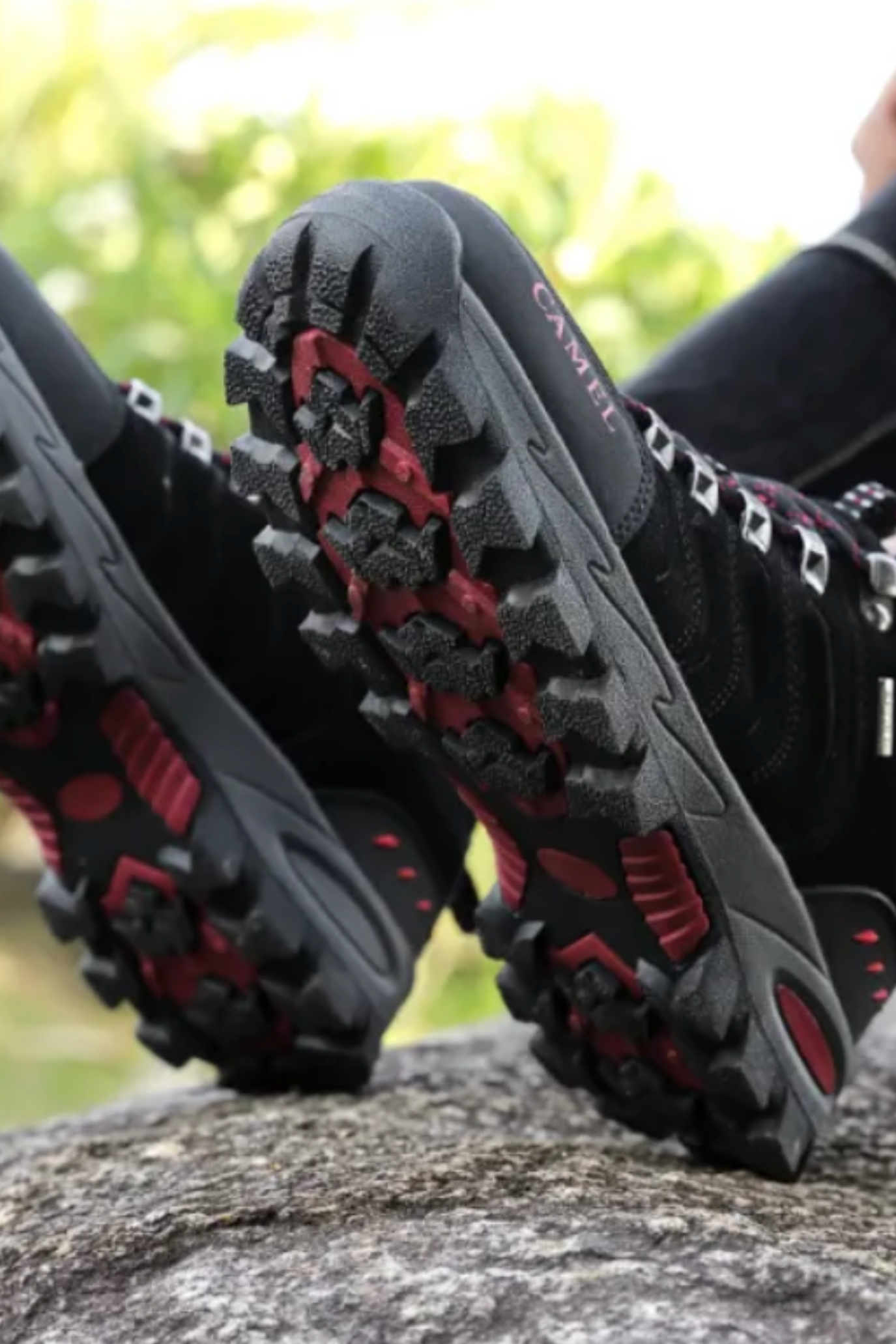 Amelio Innovative Wanderschuhe - Schwarz Rot