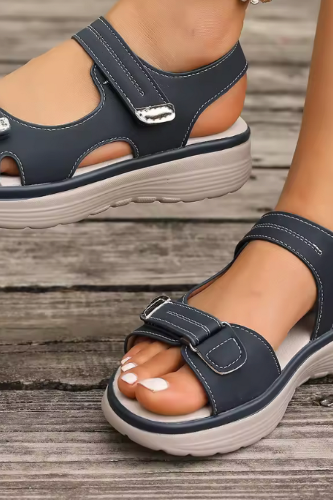 Tonya Orthopädische Ledersandalen - Blau