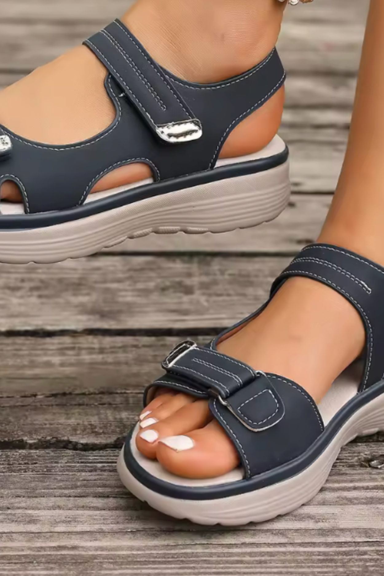 Tonya Orthopädische Ledersandalen - Blau