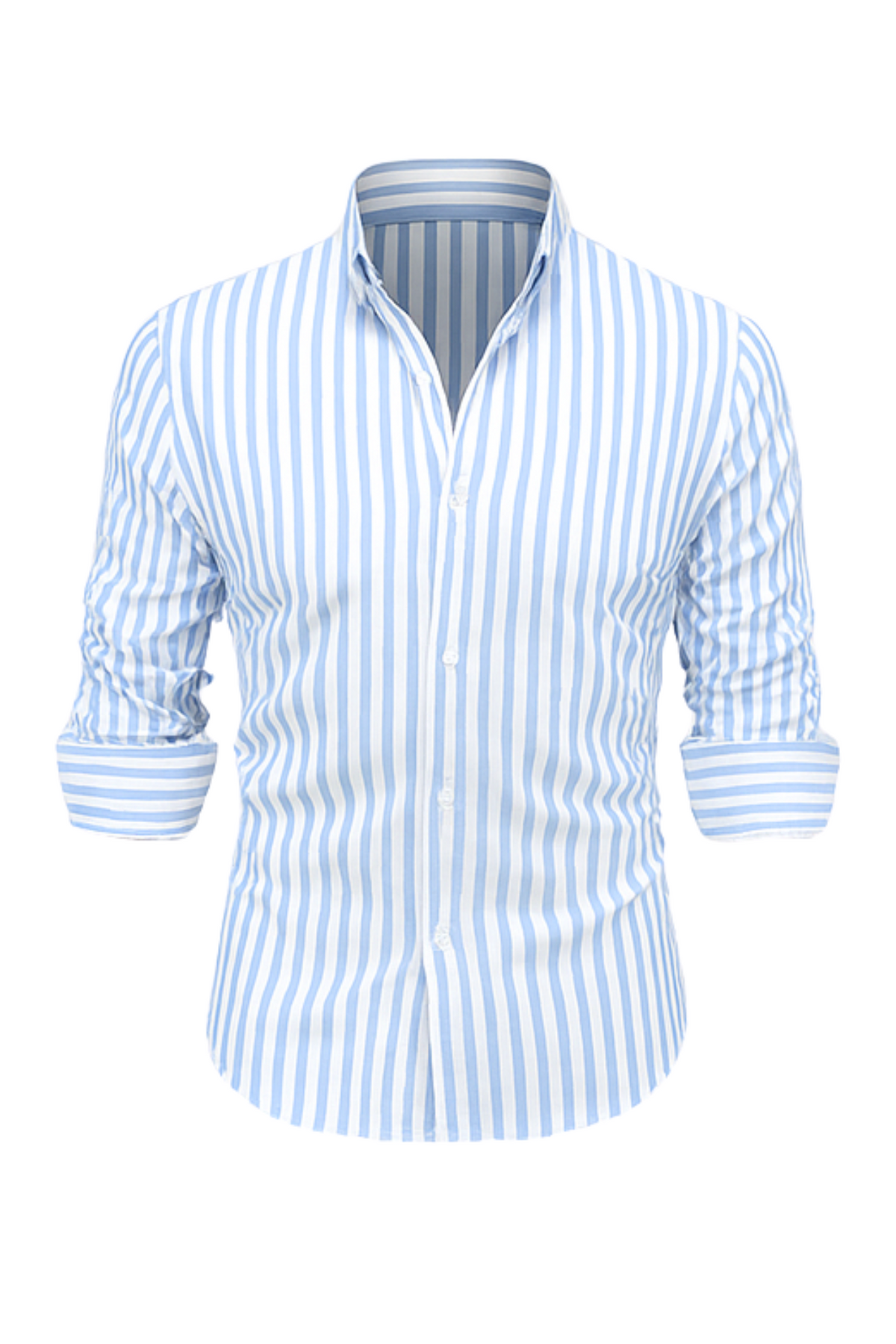 William Elegantes Gestreiftes Hemd - Hellblau