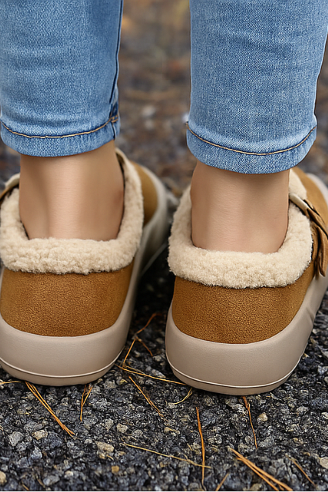 Ivory Bequeme Schuhe mit Fleecefutter - Khaki