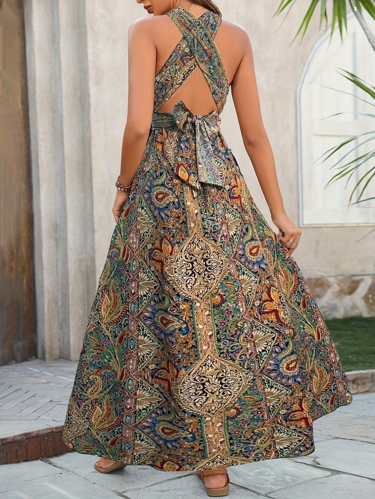 Hazel – Paisley-Print Halterkleid