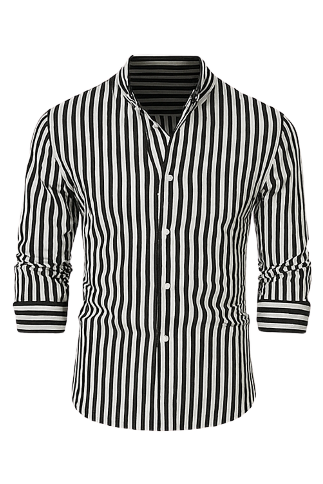 William Elegantes Gestreiftes Hemd - Schwarz