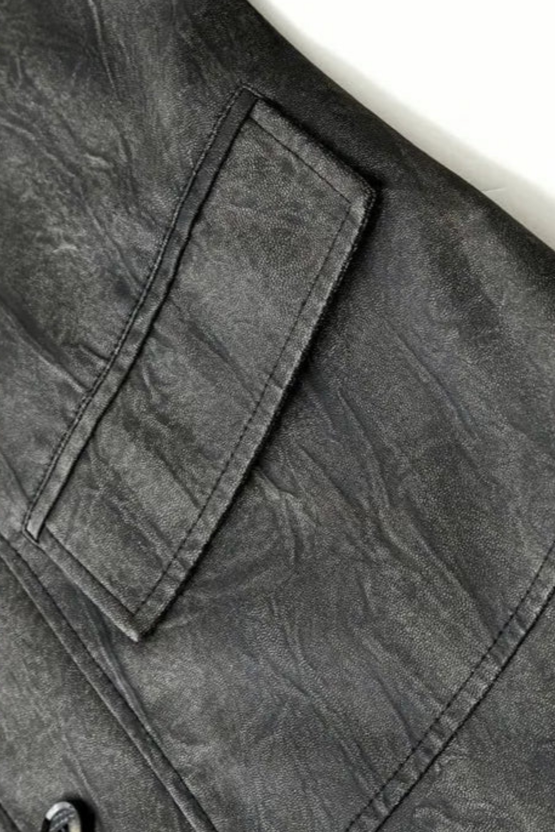 Oliver Lederjacke mit Lokomotivkragen - Schwarz