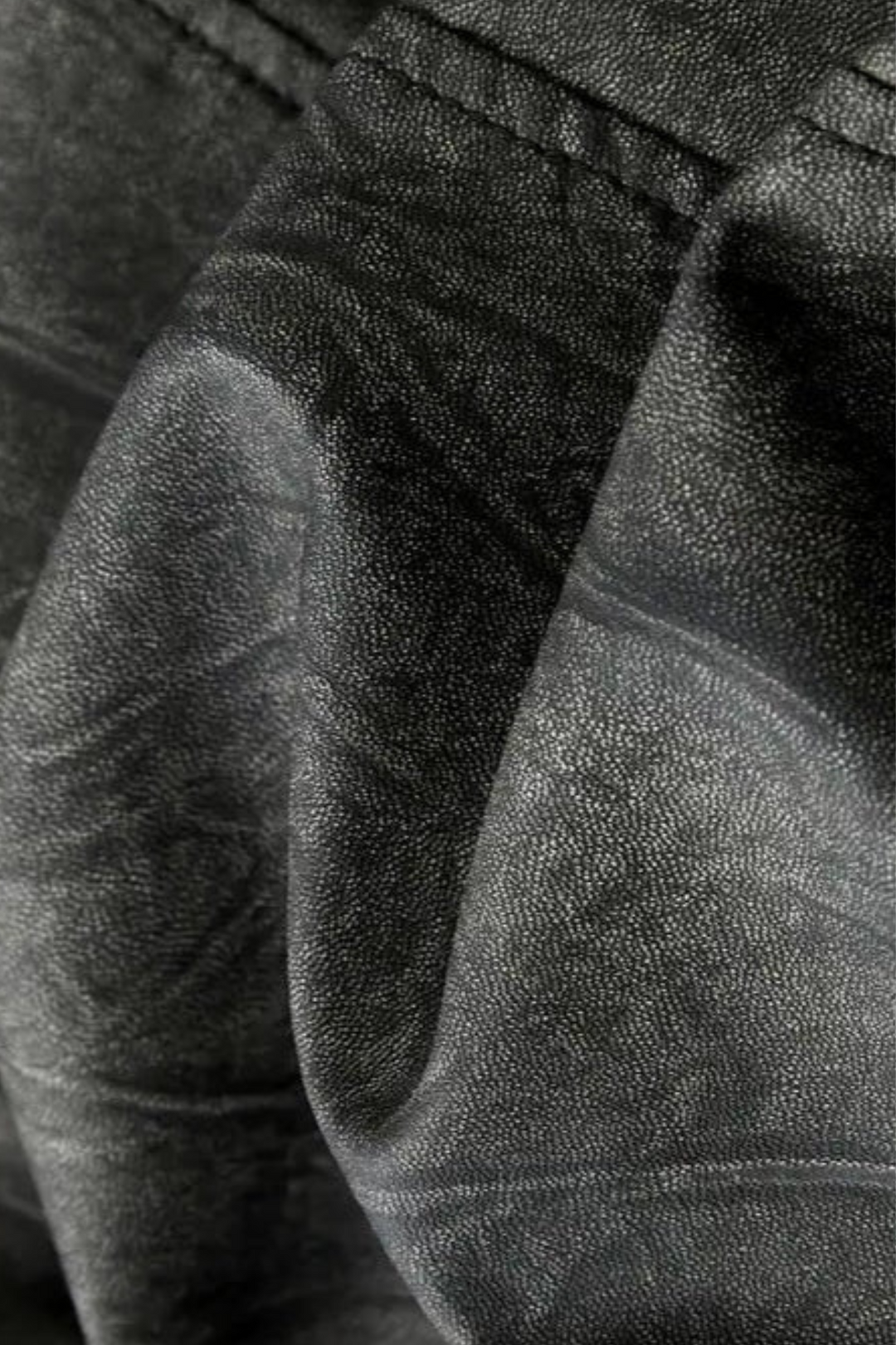 Oliver Lederjacke mit Lokomotivkragen - Schwarz