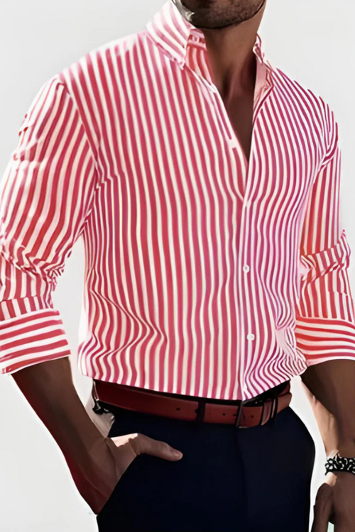 William Elegantes Gestreiftes Hemd - Rosa