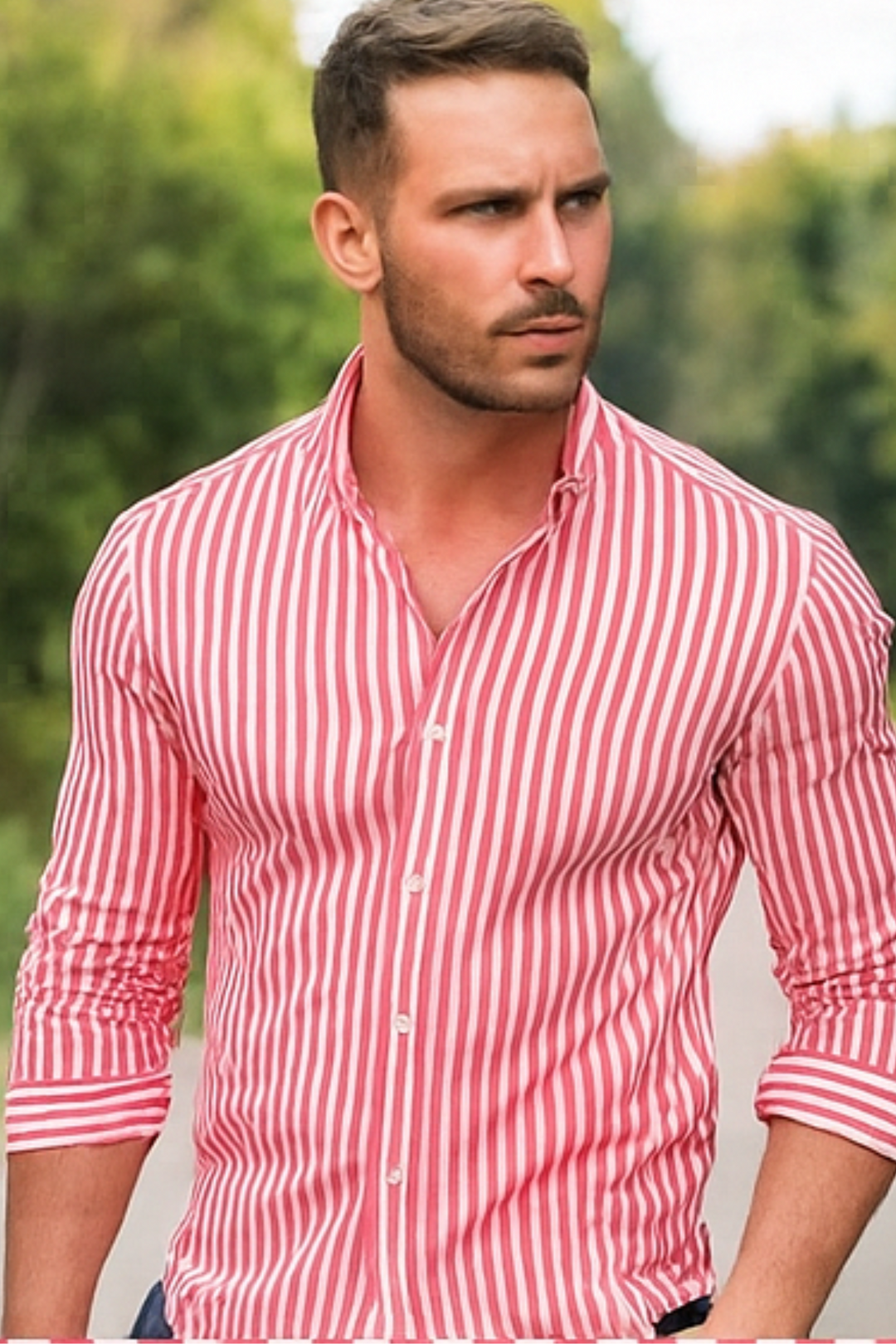 William Elegantes Gestreiftes Hemd - Rosa