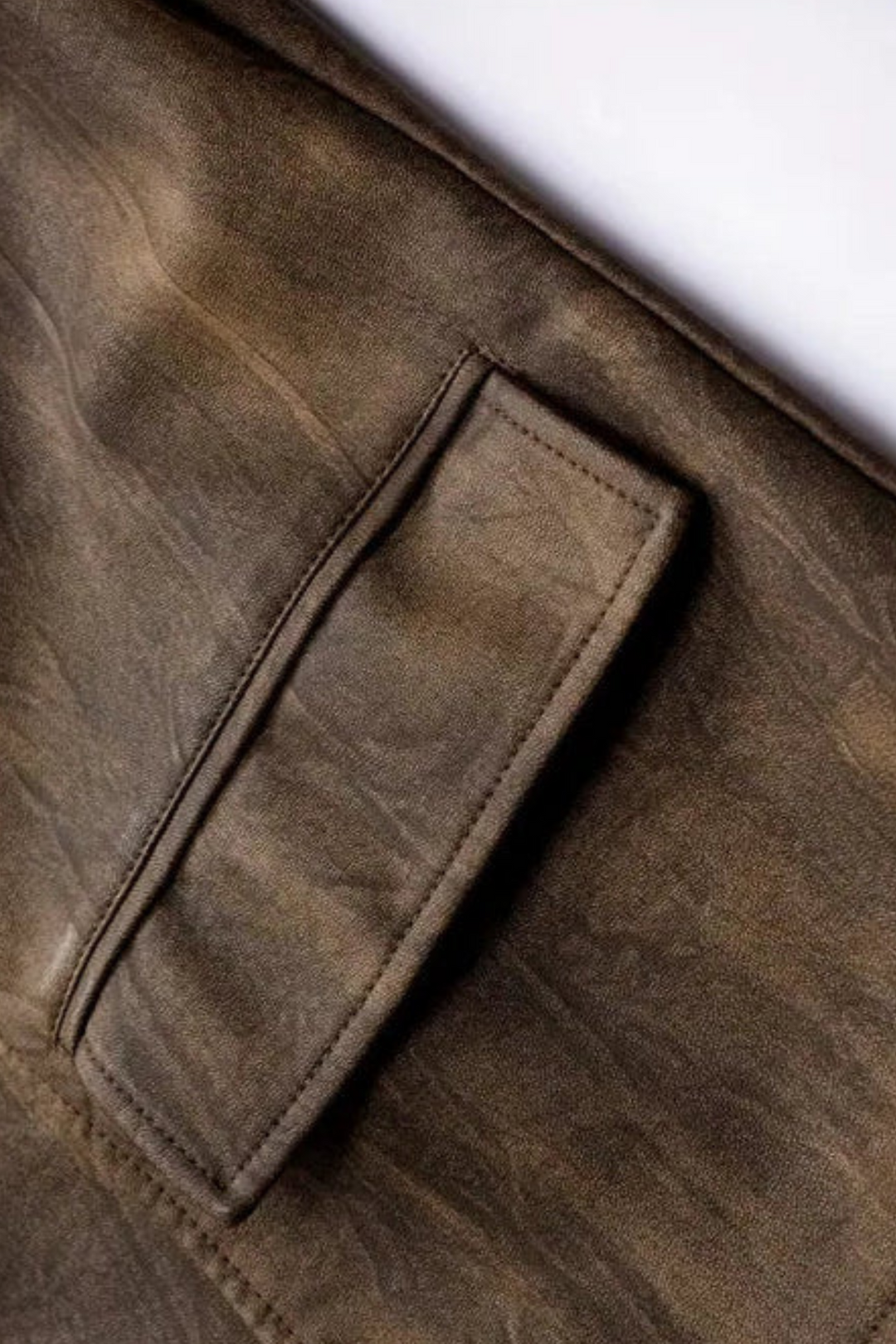 Oliver Lederjacke mit Lokomotivkragen - Braun