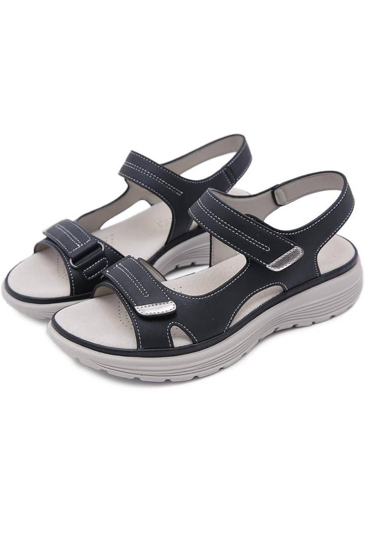 Tonya Orthopädische Ledersandalen - Schwarz