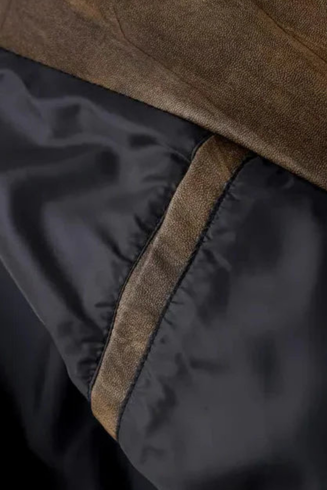 Oliver Lederjacke mit Lokomotivkragen - Braun