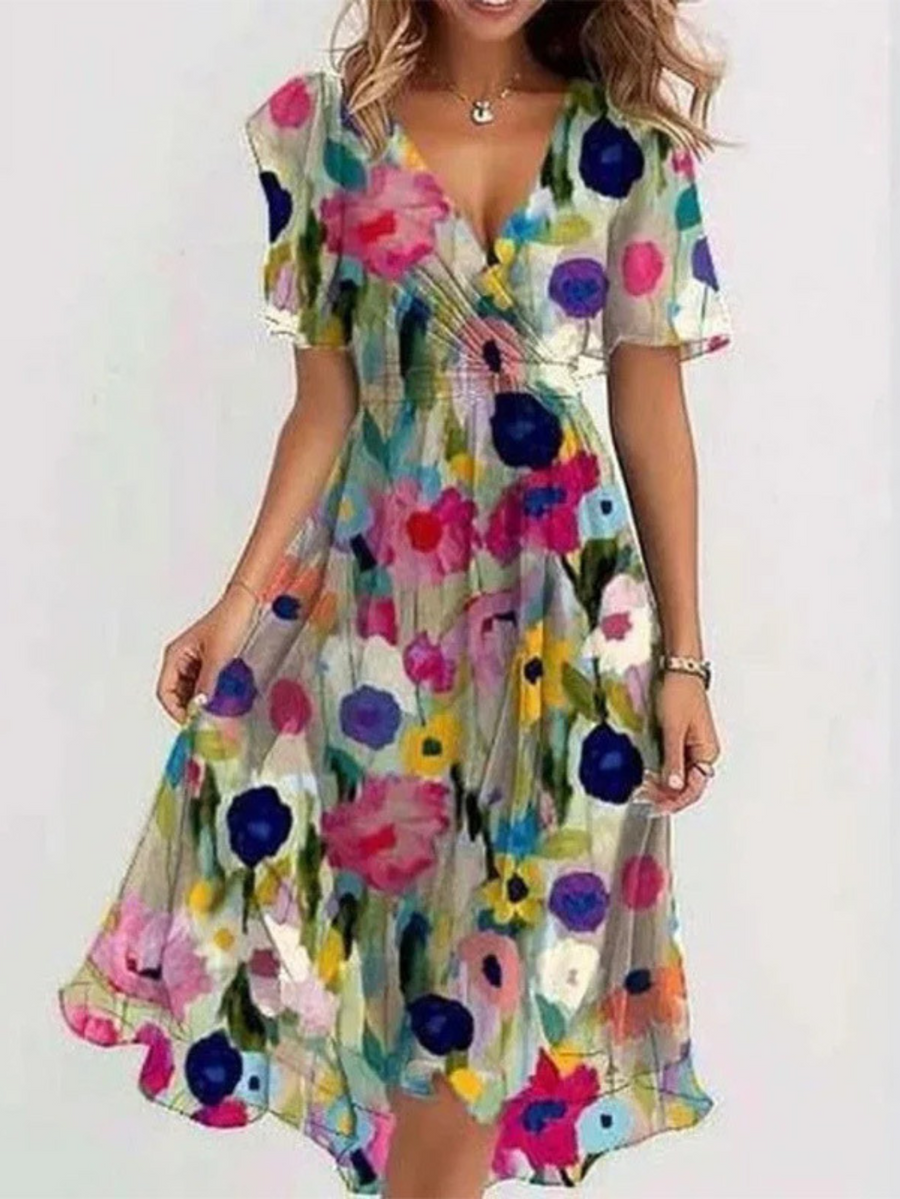 Elsinya Bohemian Style Gradient Ombre Loose Fit Dress