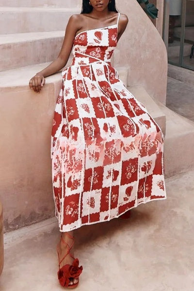 Bernadette – Elegantes ausgestelltes Kleid mit originalem Muster