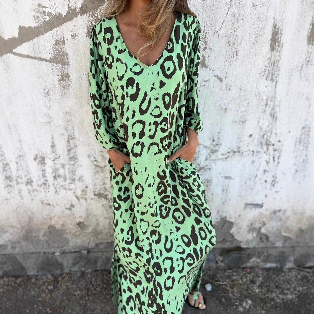 Denise | Kleid mit Leopardenmuster