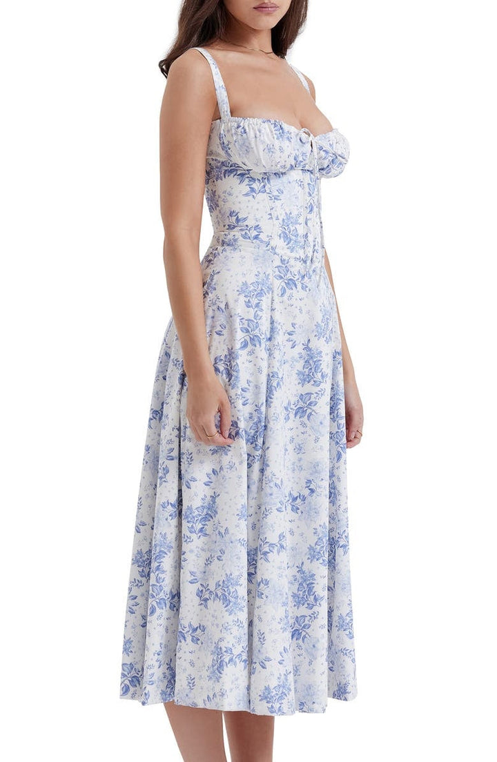 Martha – feminines Bustierkleid mit Blumendekor