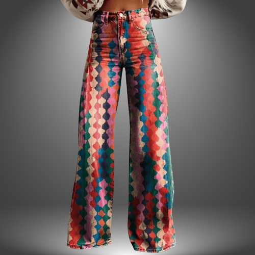 Olivia | Bunte Handwerkliche Hose