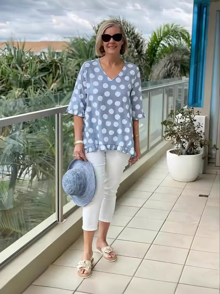 Bella™ | Weiches Polka Dot Tunika-Shirt