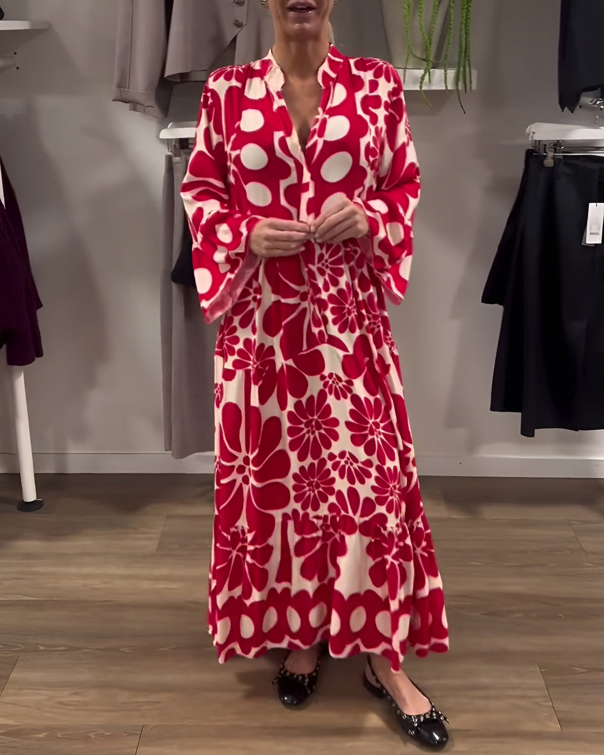 Marielle | Elegantes bedrucktes Maxikleid