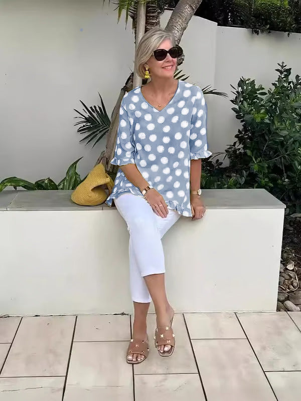 Bella™ | Weiches Polka Dot Tunika-Shirt