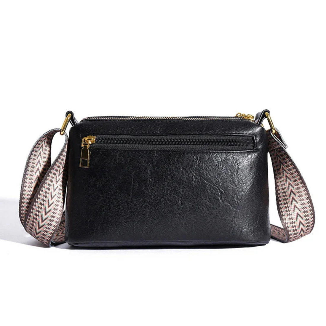 Nyra Elegante Schultertasche aus Leder - Schwarz