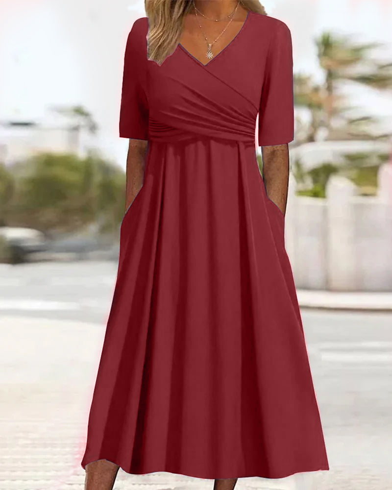 Penelope | Wickelkleid mit kurzen Ärmeln