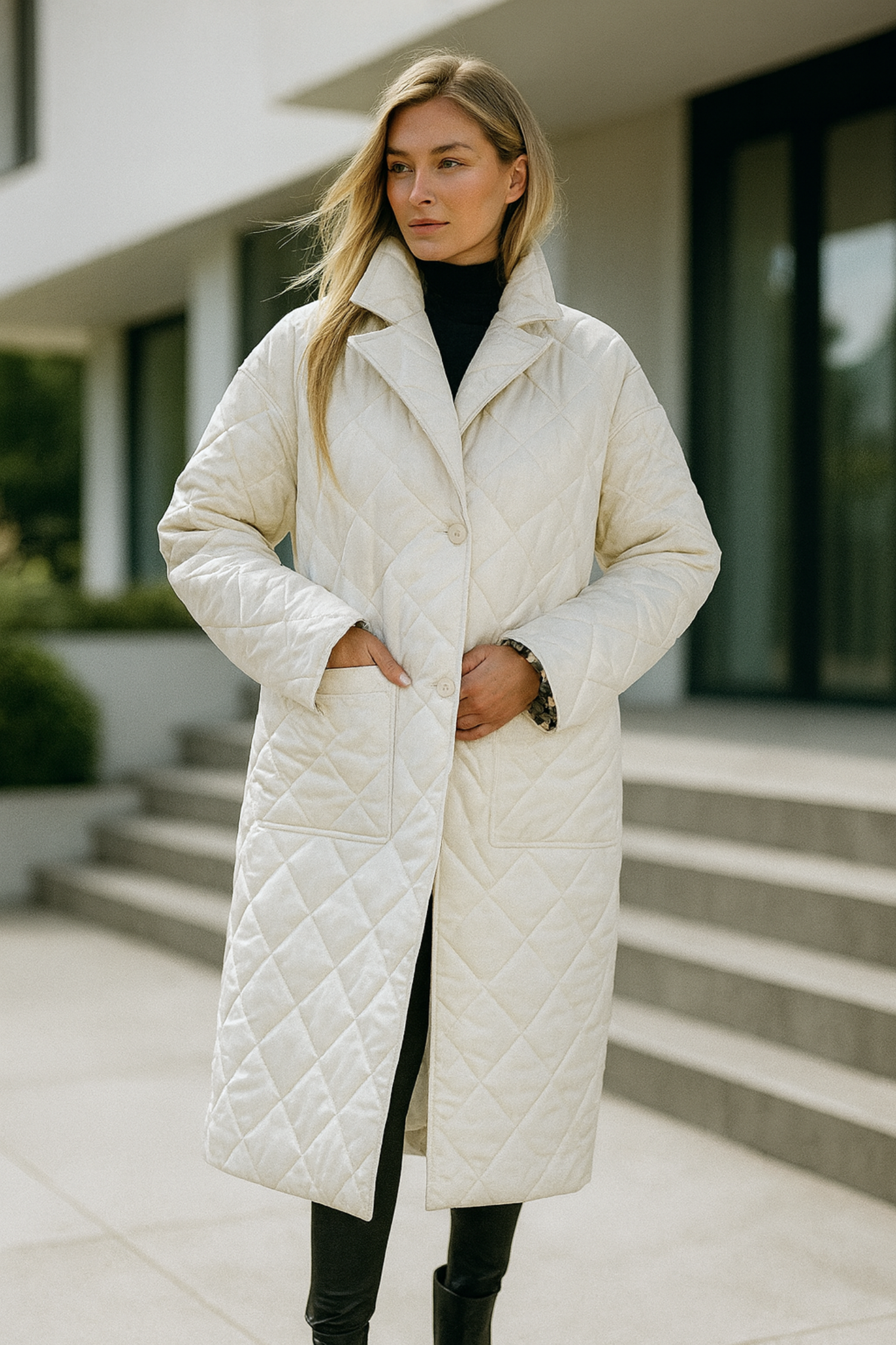 Shanaia | Steppmantel mit Leopardenfutter