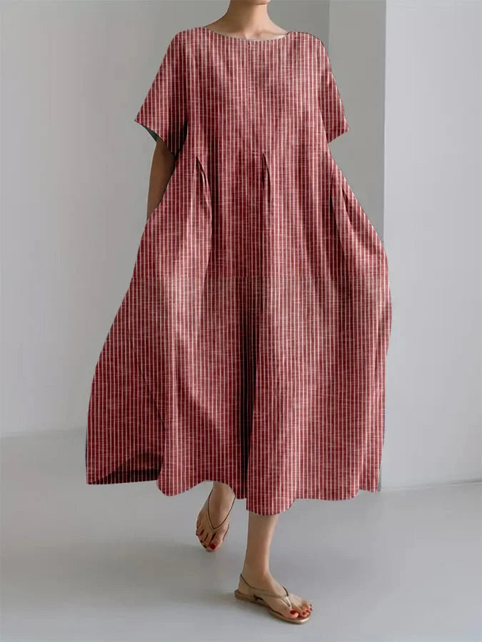 BIANCA | Langes Freizeitkleid mit bequemem Schnitt und Retro-Stil für jeden Tag