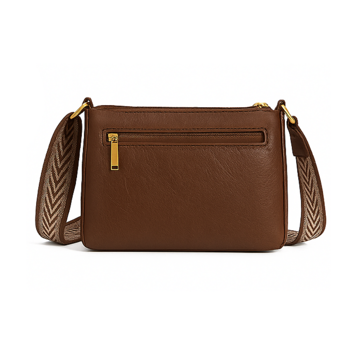 Nyra Elegante Schultertasche aus Leder - Braun