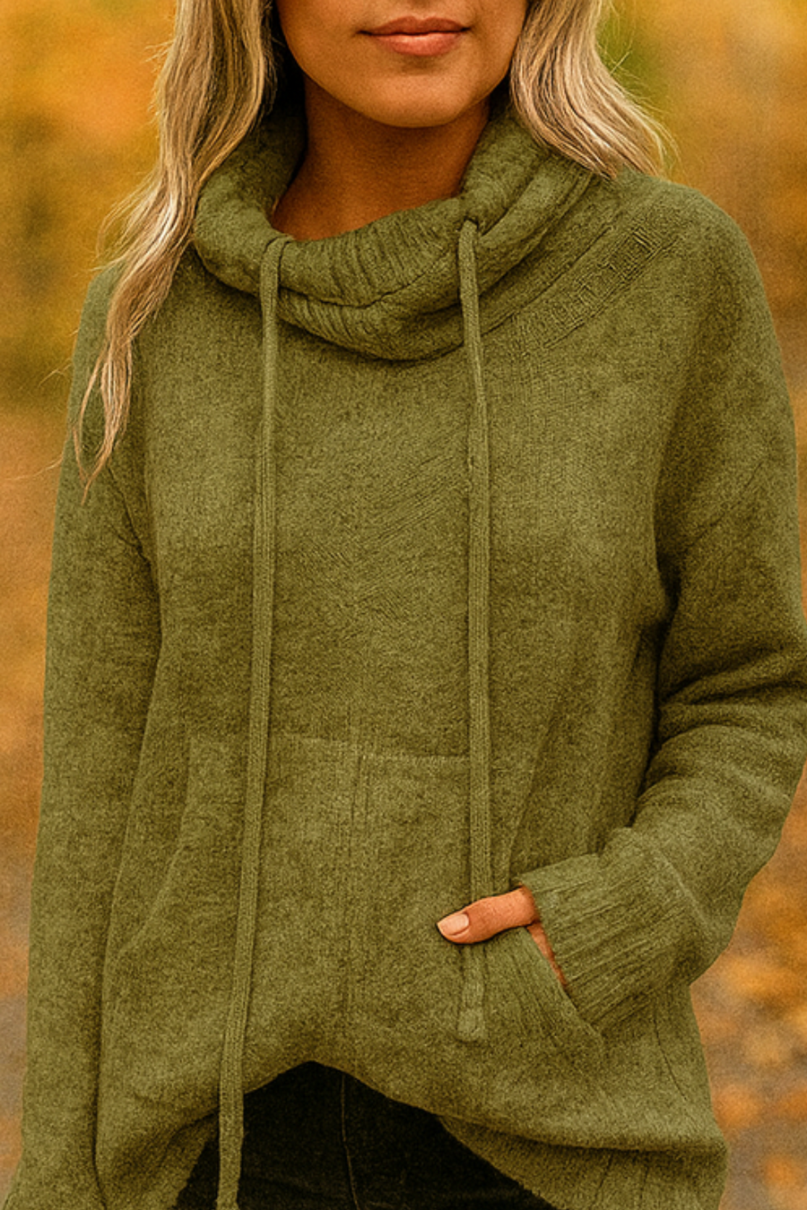 Xena Long Sleeve Sweater with Pocket