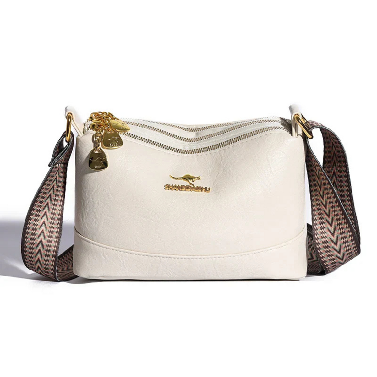 Nyra Elegante Schultertasche aus Leder - Weiß