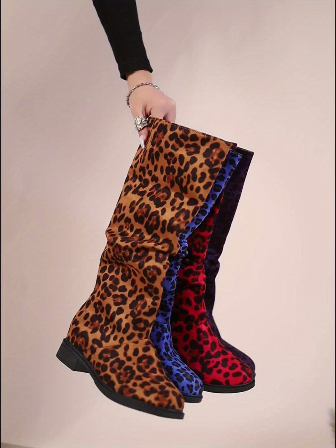 Aria – Stiefel mit Leopardenmuster in Wadenhöhe