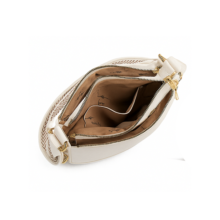 Nyra Elegante Schultertasche aus Leder - Weiß