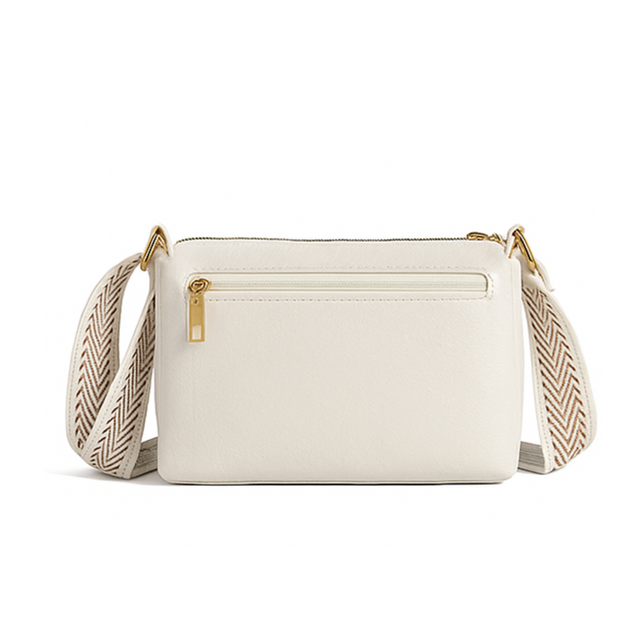 Nyra Elegante Schultertasche aus Leder - Weiß