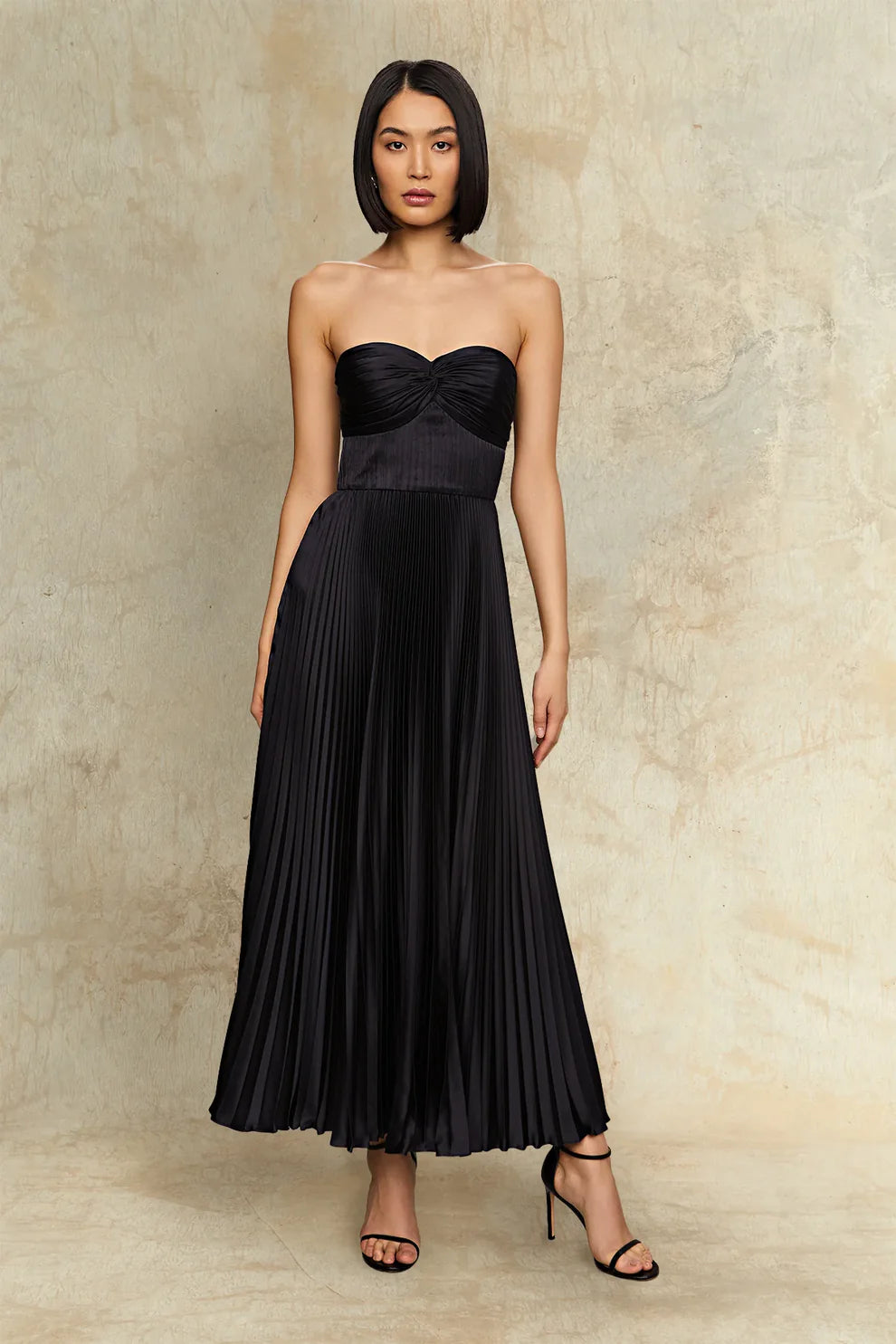 Alenya | Trägerloses Plissé-Maxikleid