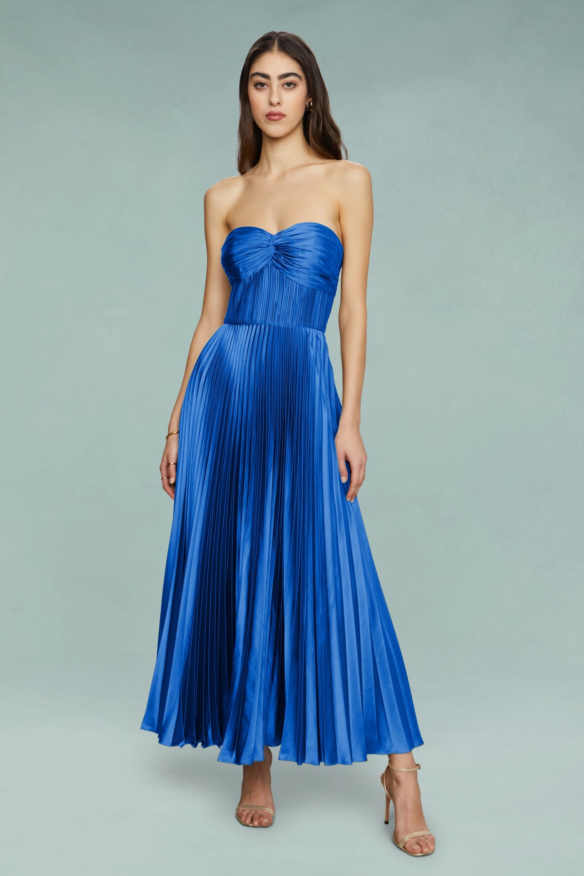 Alenya | Trägerloses Plissé-Maxikleid