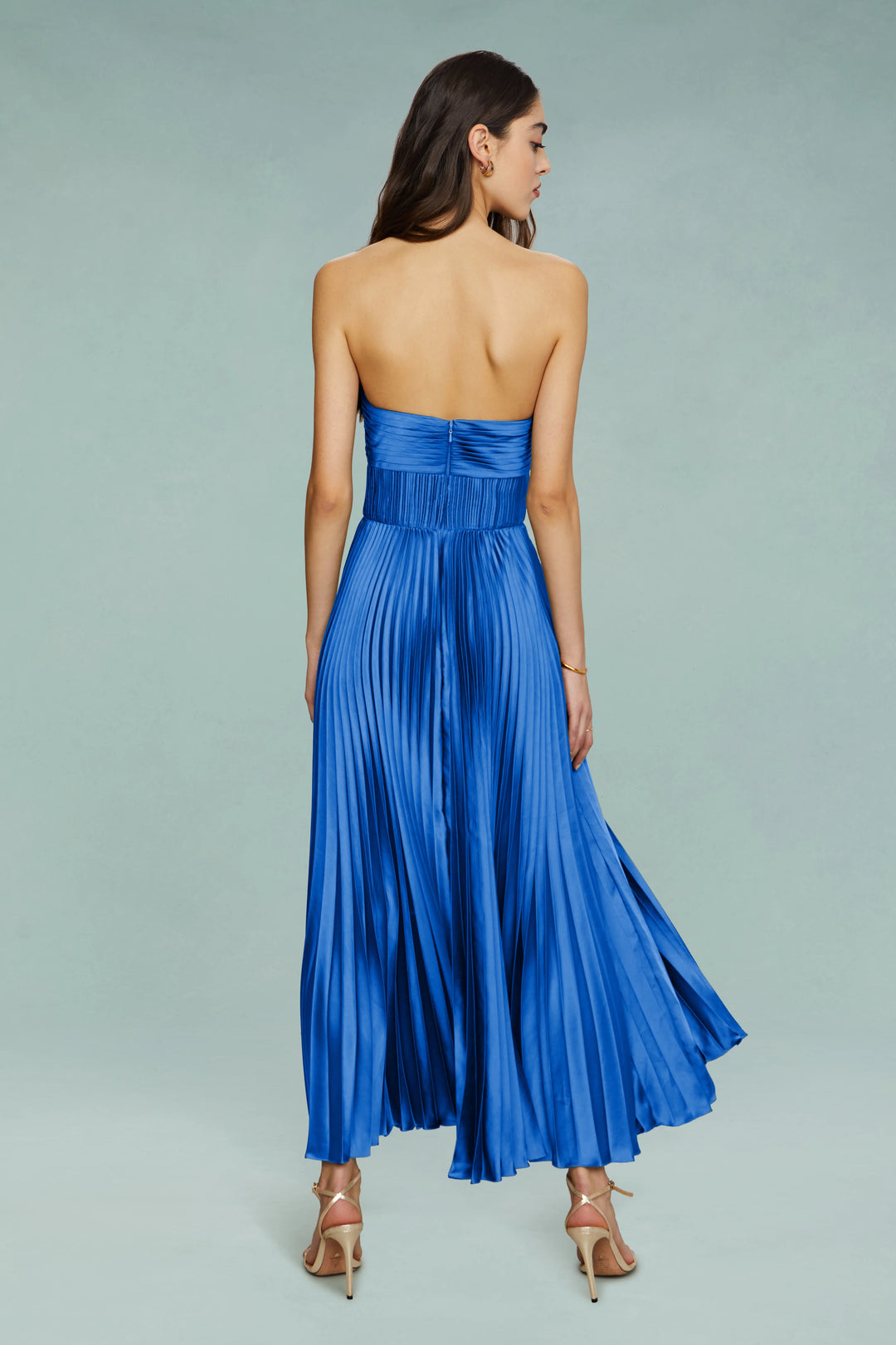 Alenya | Trägerloses Plissé-Maxikleid