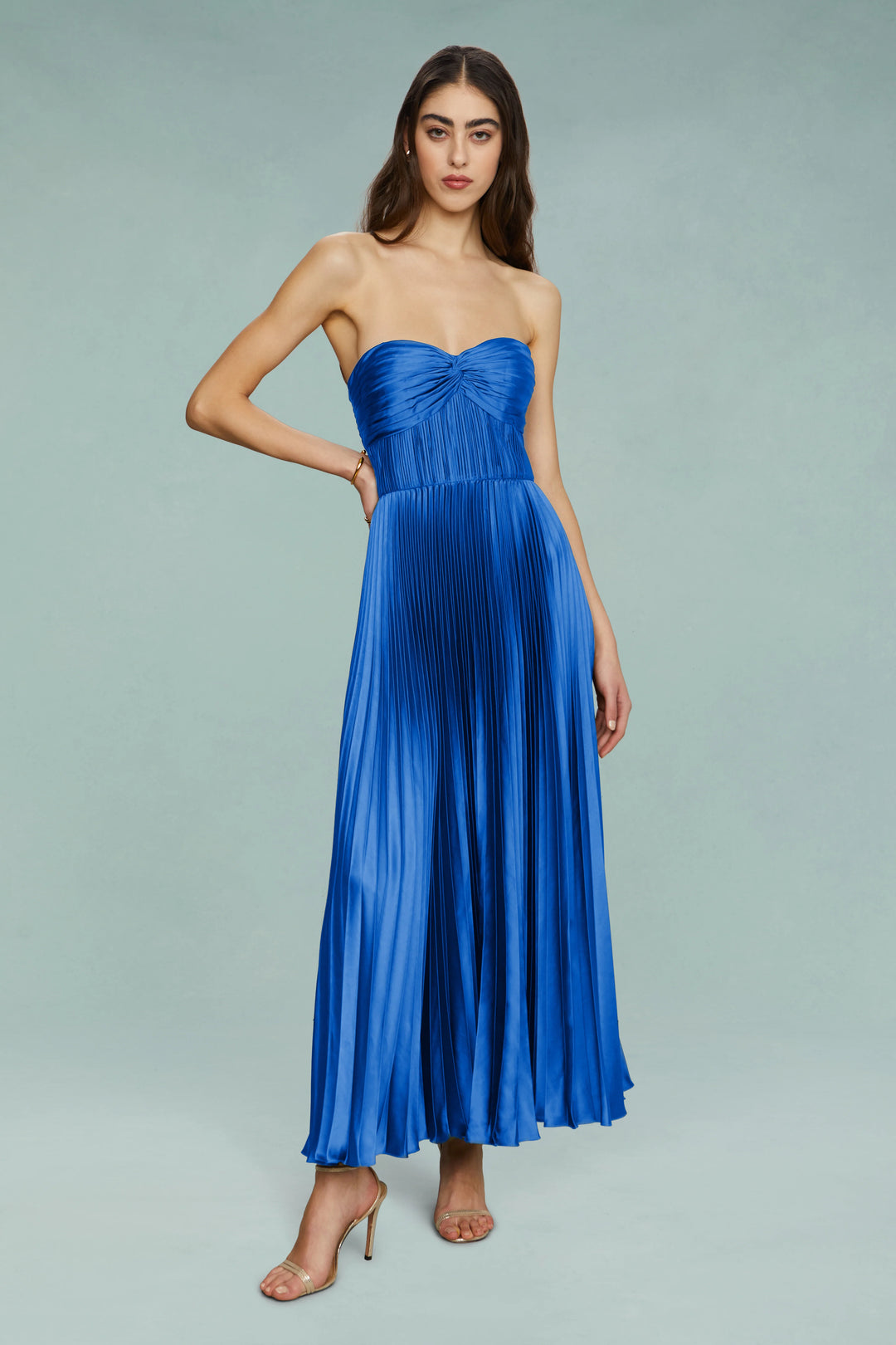 Alenya | Trägerloses Plissé-Maxikleid