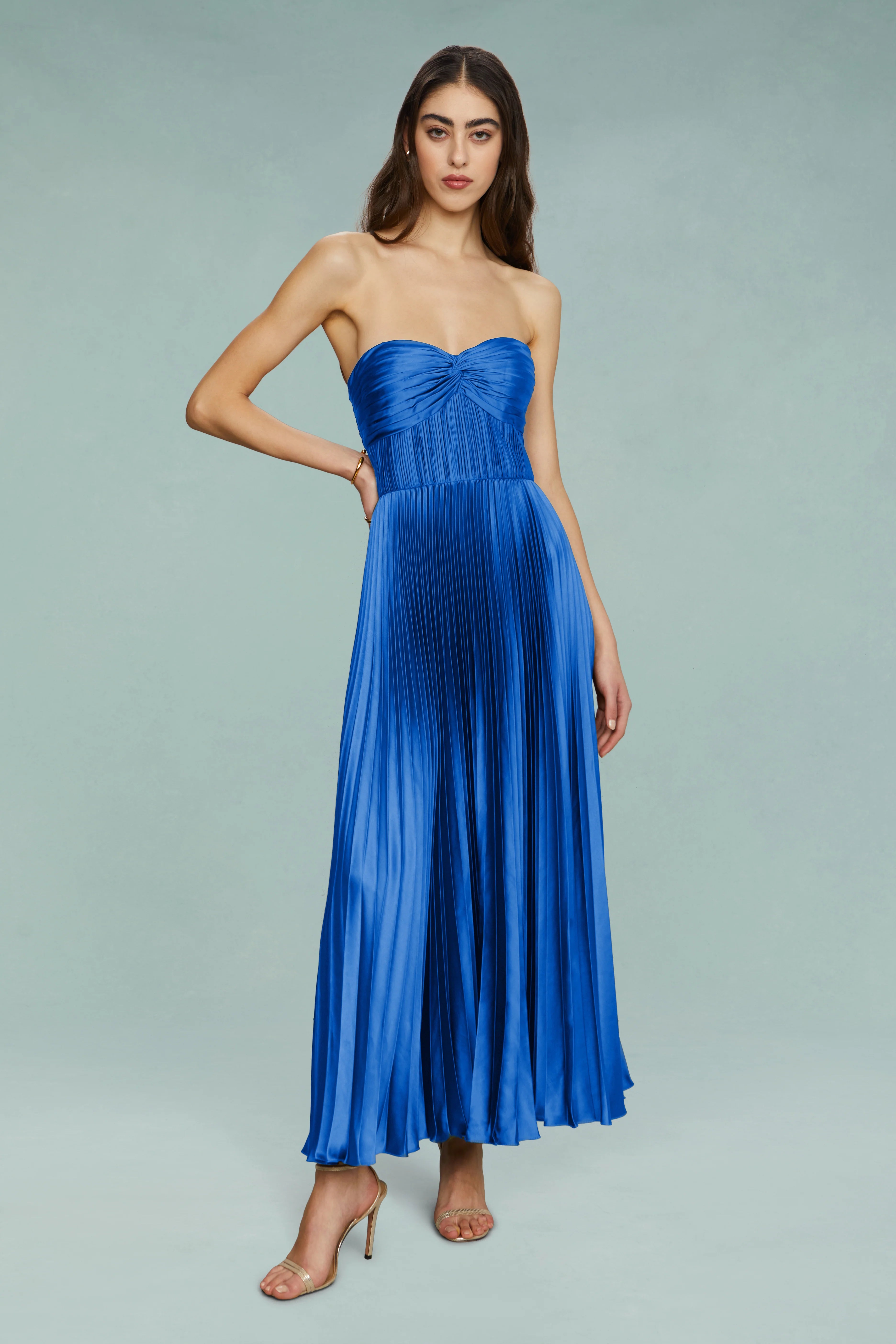 Alenya | Trägerloses Plissé-Maxikleid