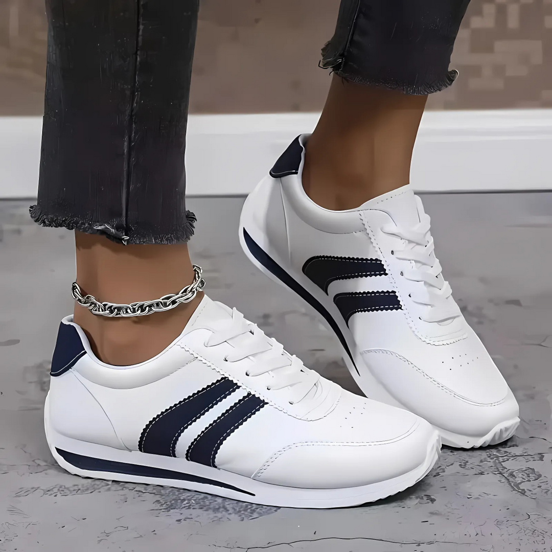 Lettie Handgefertigte Damen-Sneaker aus Leder - Blau