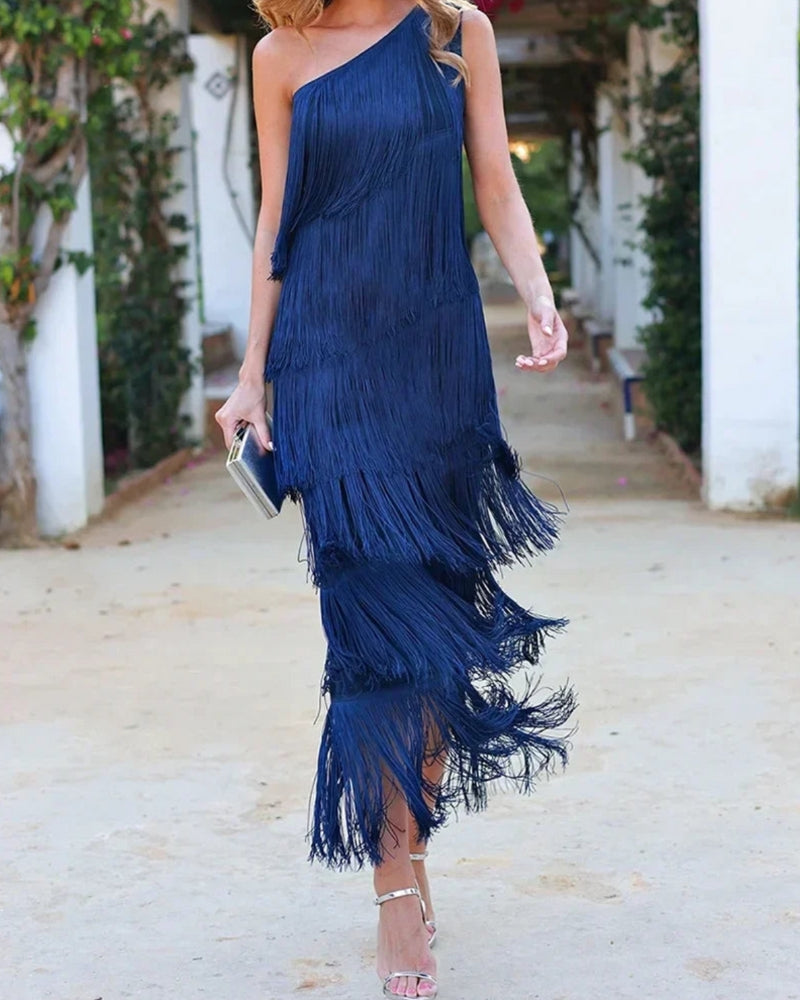 Lauren | Elegantes und Raffiniertes Kleid mit Fransen