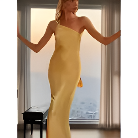 Mädchen ärmelloses, rückenfreies Kleid mit diagonaler Kragenform