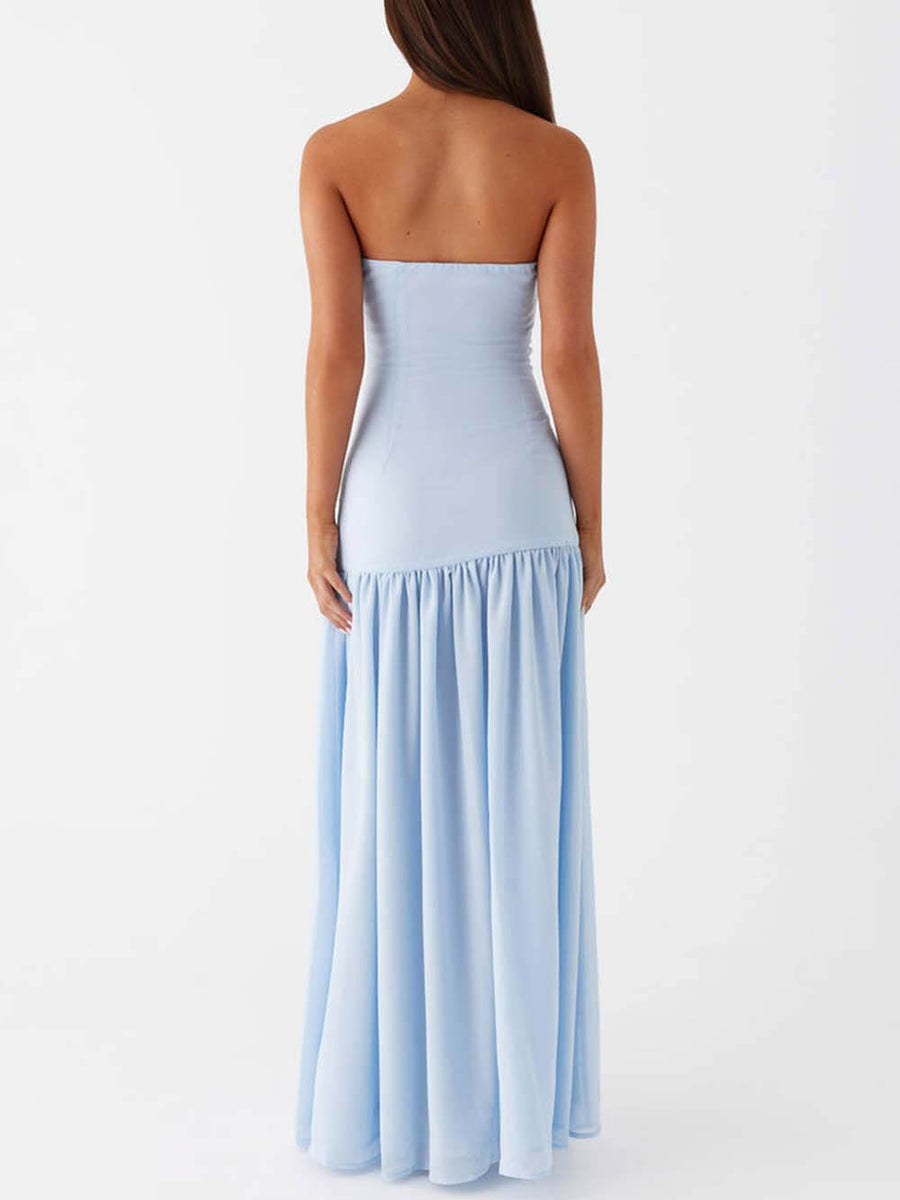 Exquisite Backless Pleated Maxi Dress