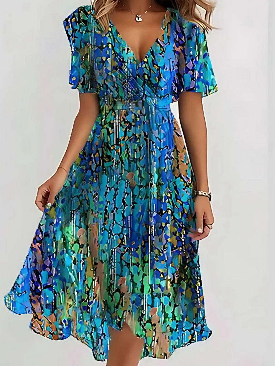 Elsinya Bohemian Style Gradient Ombre Loose Fit Dress