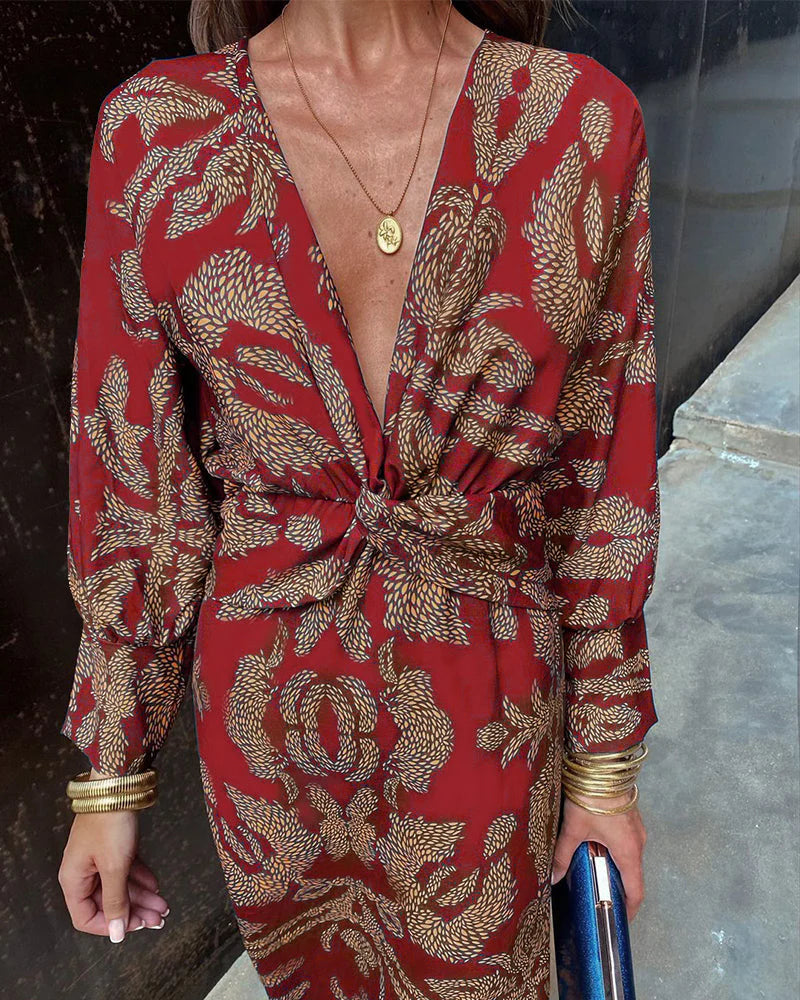 Brenda Midi Kleid – Elegantes Kleid mit langen Ärmeln für Partys und Veranstaltungen