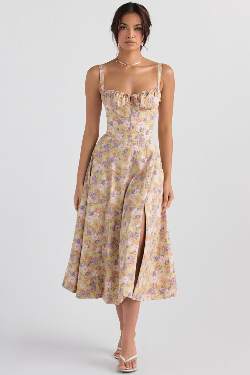 Martha – feminines Bustierkleid mit Blumendekor